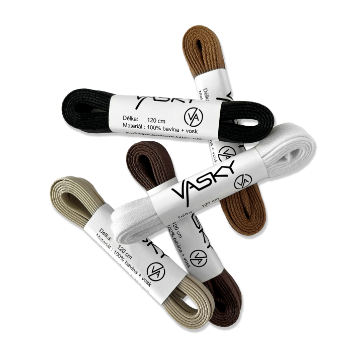 5 x Ploché Voskované Tkaničky Neutrální