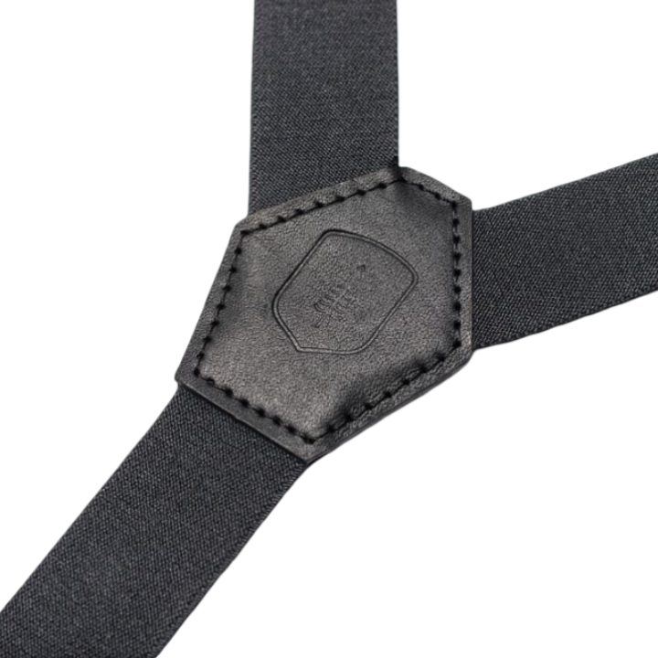 BeWooden Kožené kšandy s dřevěným detailem