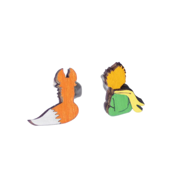 BeWooden Dřevěné náušnice Princ a Liška