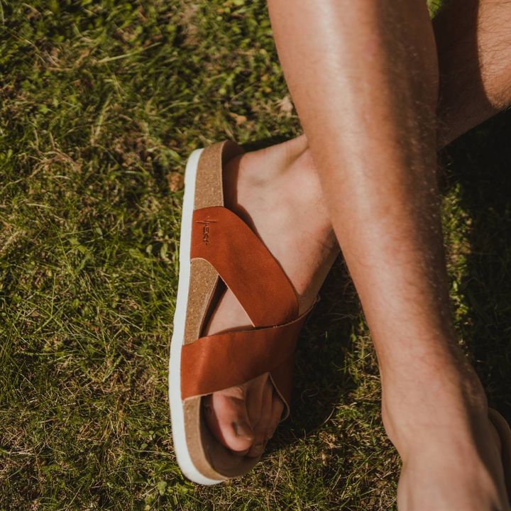 Pantofle Cork Cognac 